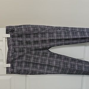 OLD NAVY Black and pink plaid ankle length pants size 12 NWOT